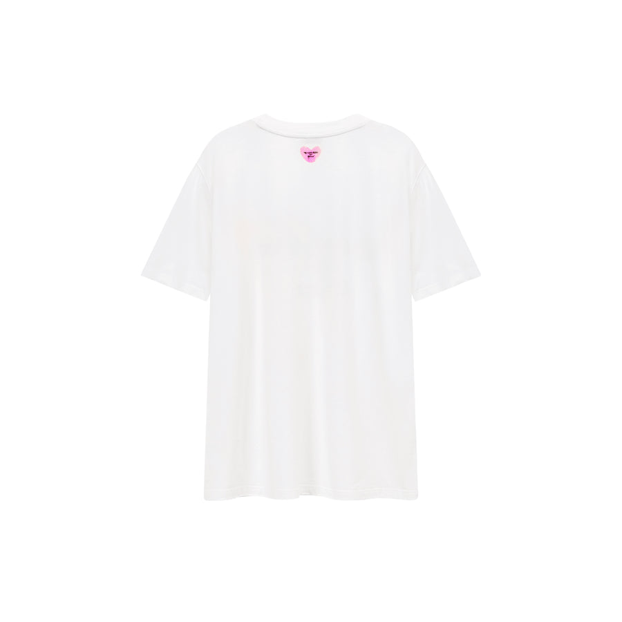 CHUU Collab Logo Heart Lettering T-Shirt