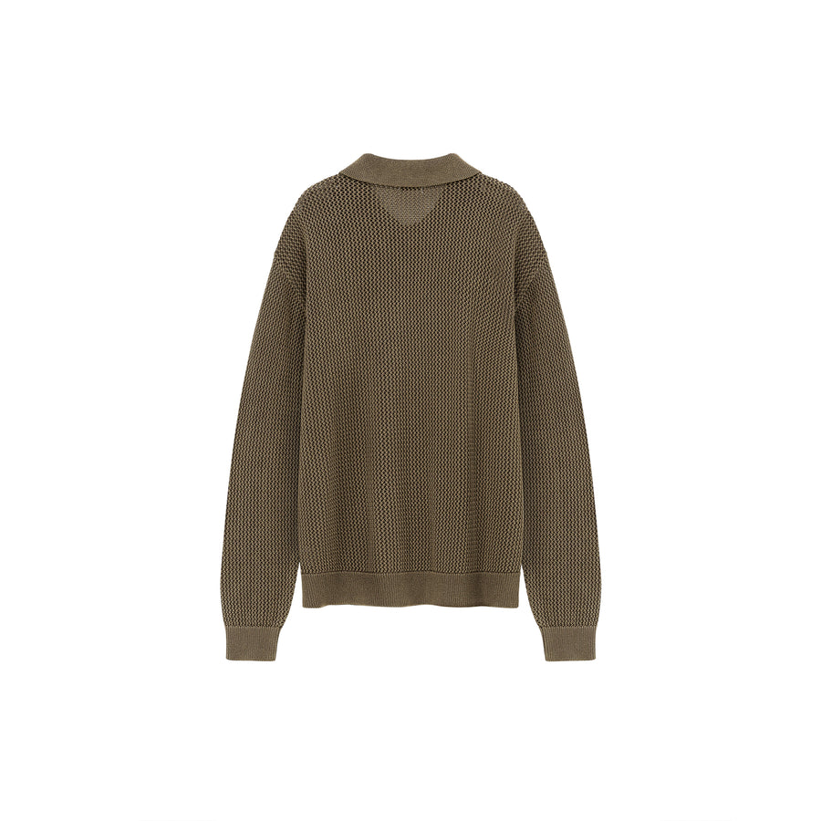 CHUU Polo Neck Loose Knit Sweater