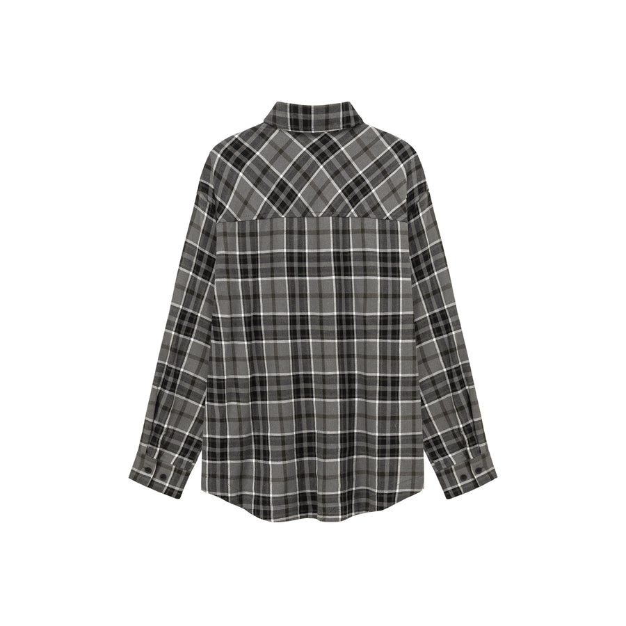 CHUU Checked Loose Fit Long Sleeve Shirt