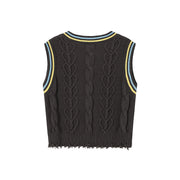 Heart Twist Knit Sweater Vest