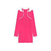 Off Shoulder Split Long Sleeve Mini Dress