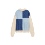 Collar Color Combination Knit Sweater