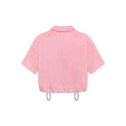 Logo Collar Color Drawstring Zip-Up