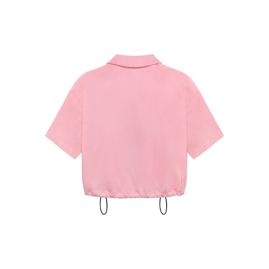 CHUU Logo Collar Color Drawstring Zip-Up