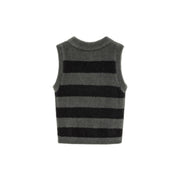 Lettering Fuzzy Sleeveless Sweater