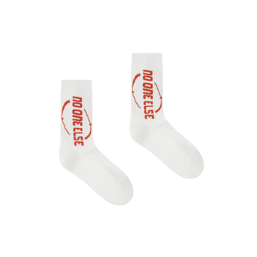 CHUU Circle Logo Ribbed Calf Socks