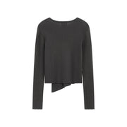 Slit Knit Long Sleeve Top