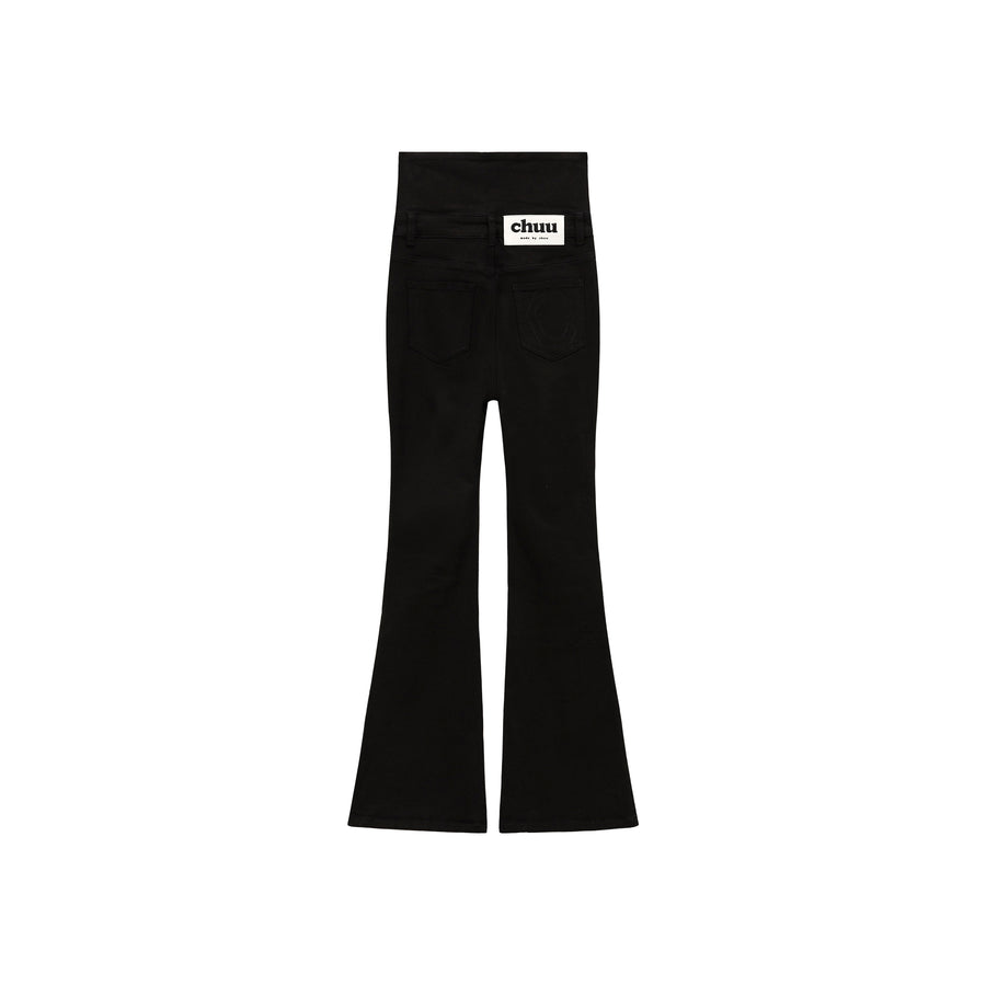 CHUU Logo Button Bootcut Jeans