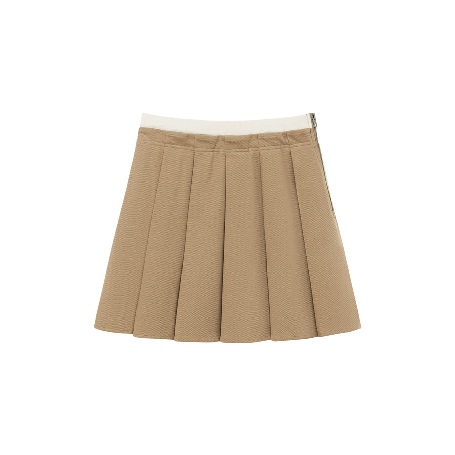 CHUU Heart Detail Pleated Mini Skirt