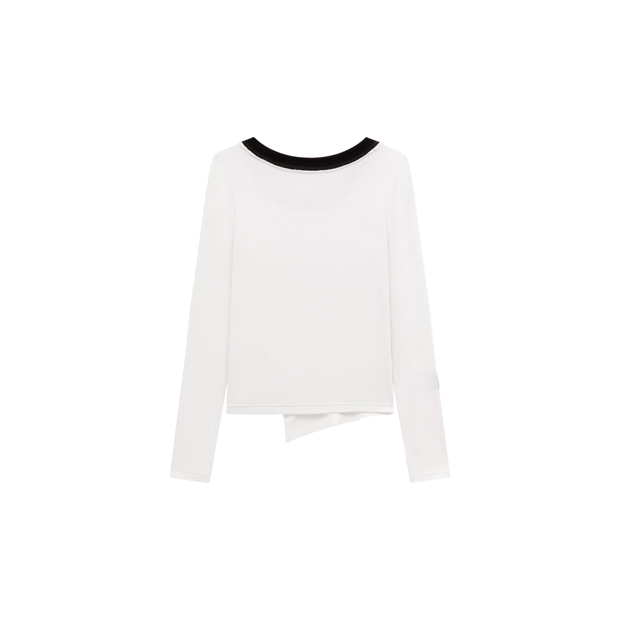 CHUU Slit Long Sleeve Simple T-Shirt