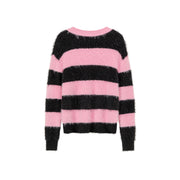 Striped V-Neck Knit Sweater