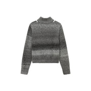 Front Cut Out High Neck Knit Sweater