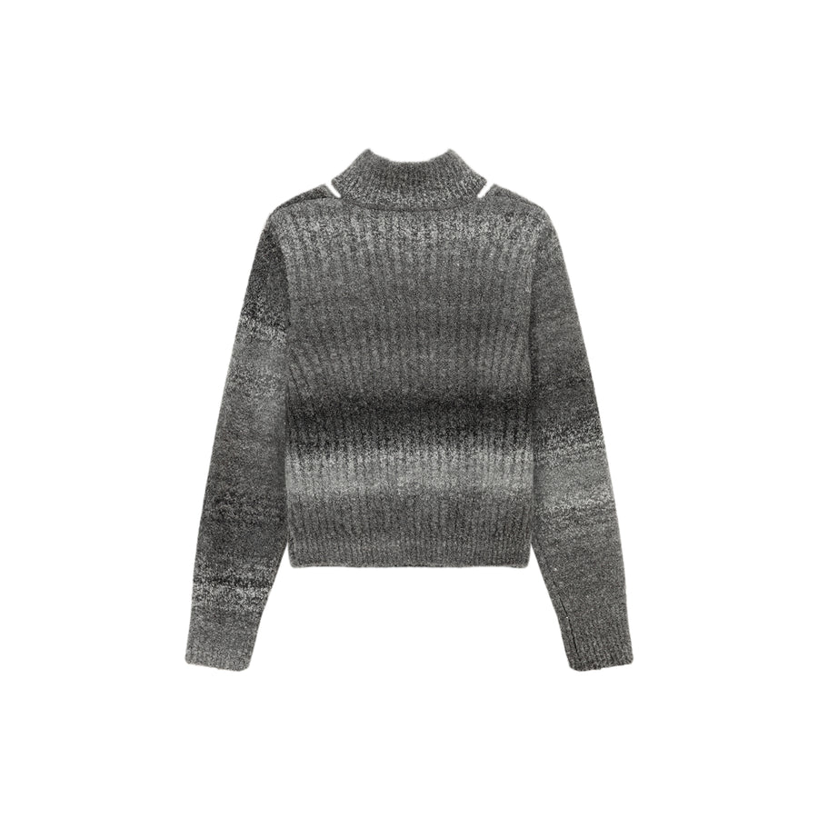 CHUU Front Cut Out High Neck Knit Sweater