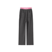 Side Slit String Casual Wide Pants