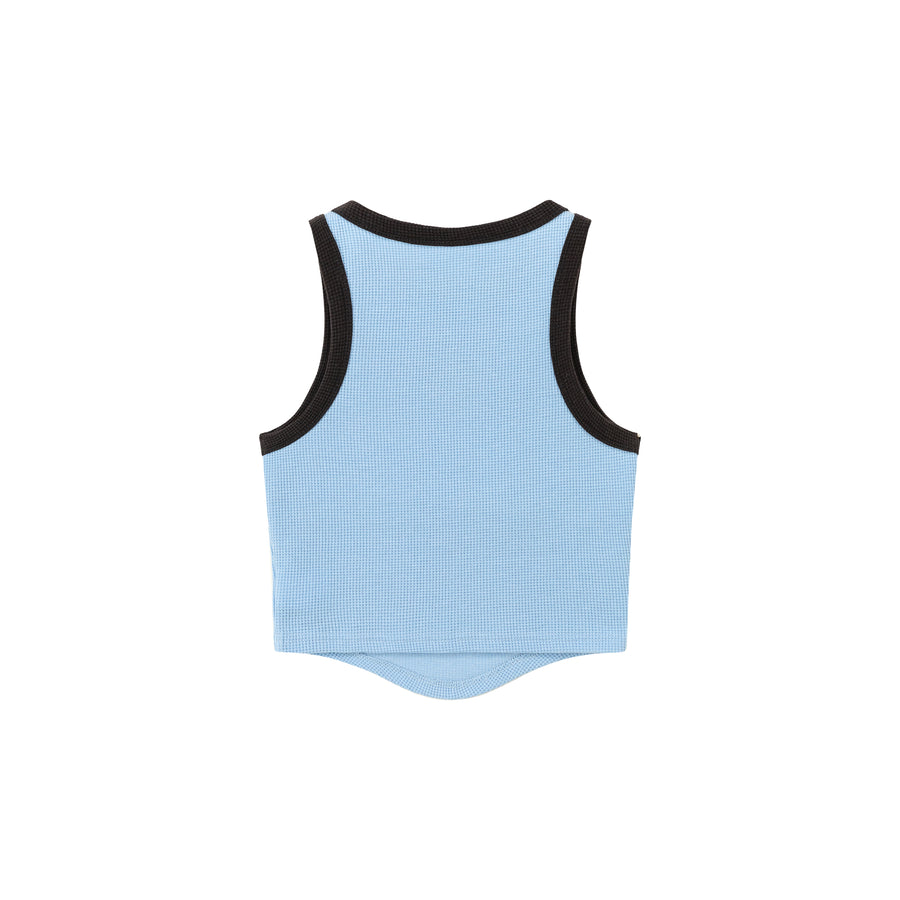 CHUU Chuu Star Center Line-Colored Sleeveless Semi Crop T-Shirt