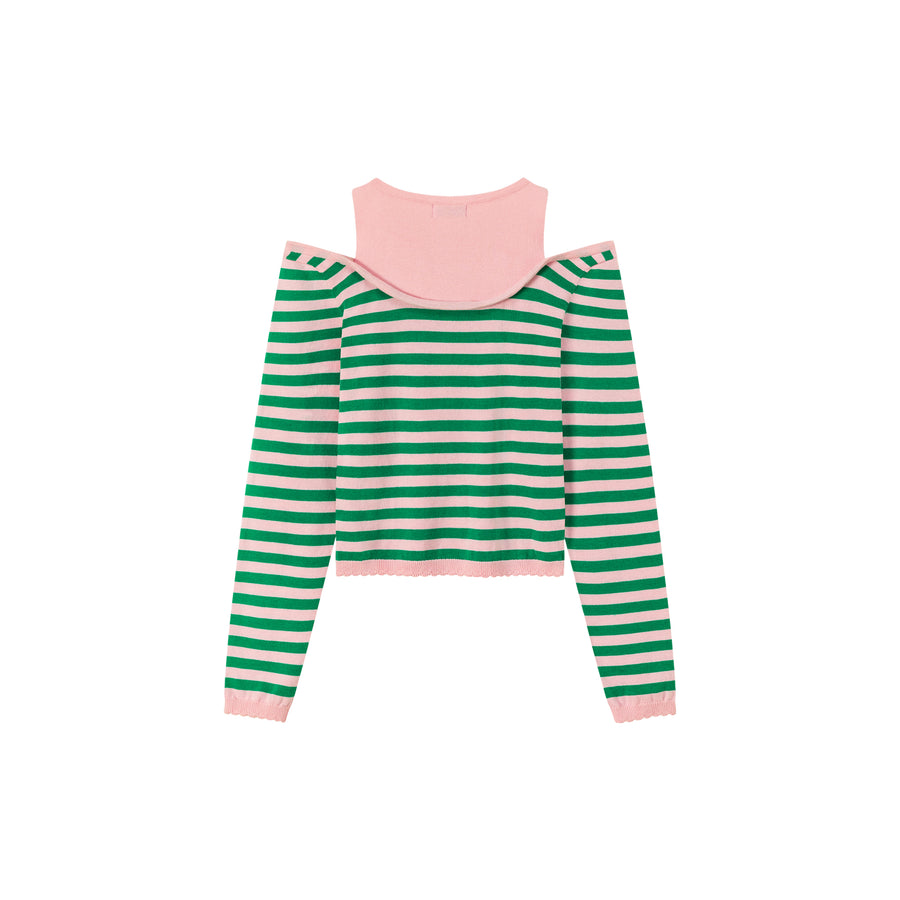 CHUU 2-Layer Stripe Long Sleeves Top