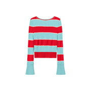 Logo Color Stripe Knit Sweater