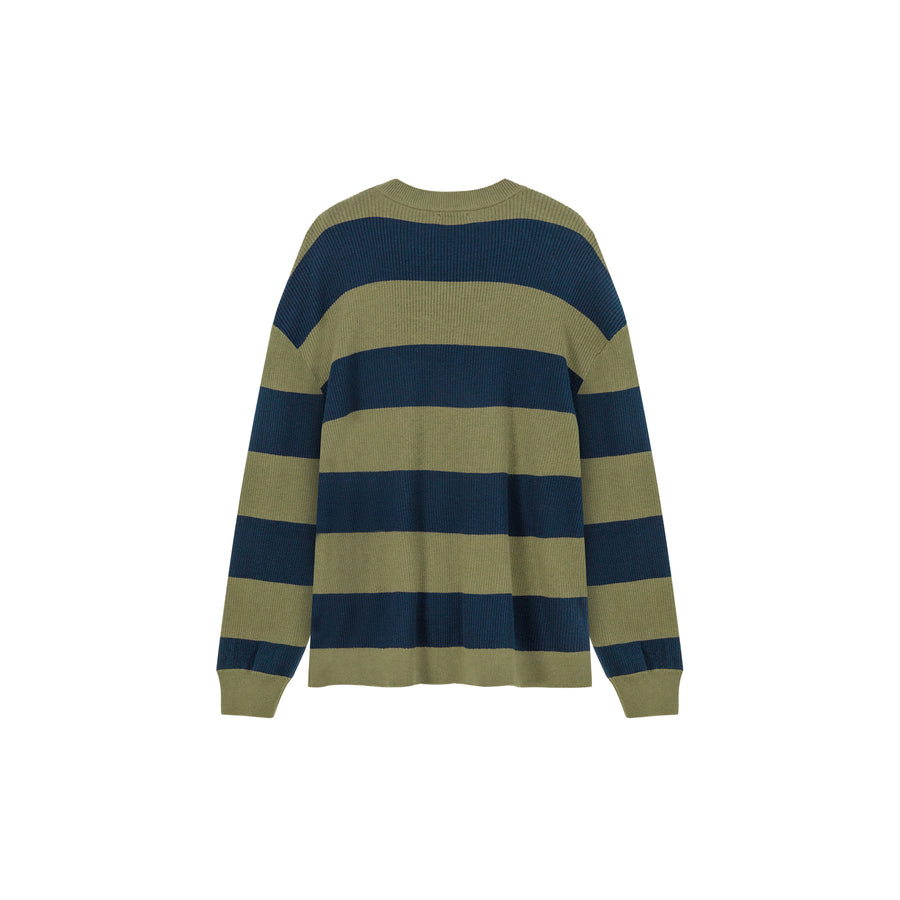 CHUU Color Pocket Stripe Knit Sweater