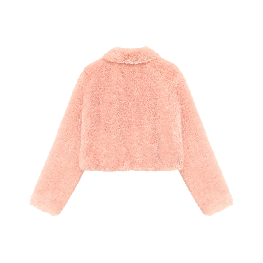 CHUU Fleece Collar Button Jacket