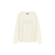 Logo Shoulder Split Loose Knit Sweater