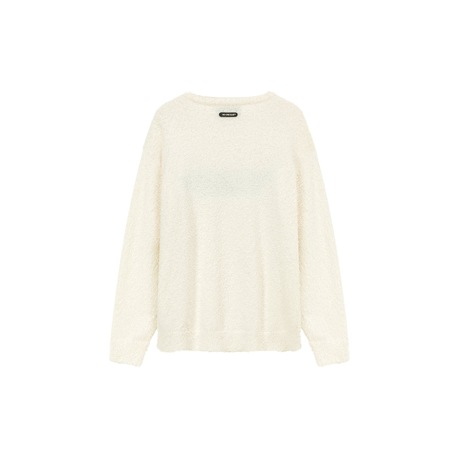 CHUU Logo Shoulder Split Loose Knit Sweater