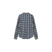 Retro Check Stitching Long Sleeve Shirt