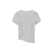 U-Neck Unbalanced Short Sleeve T-Shirt