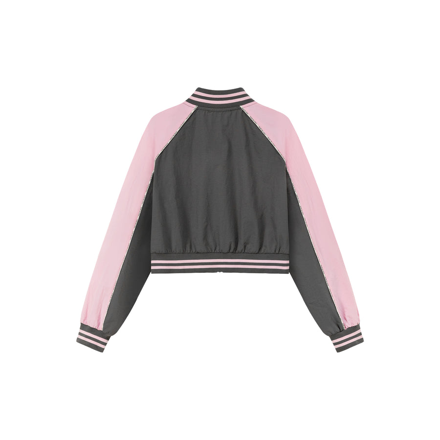 CHUU Logo Colored Zip-Up Varsity Jacket