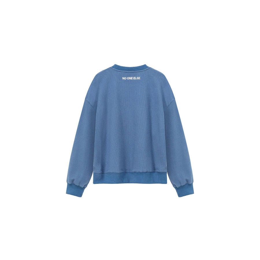 CHUU Color Embroidery Waffle Logo Sweatshirt