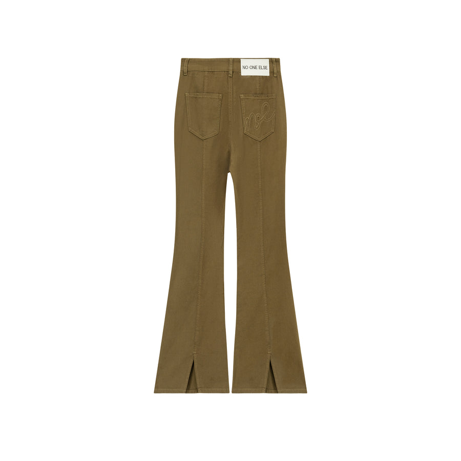 CHUU Color Slit Bootcut Pants