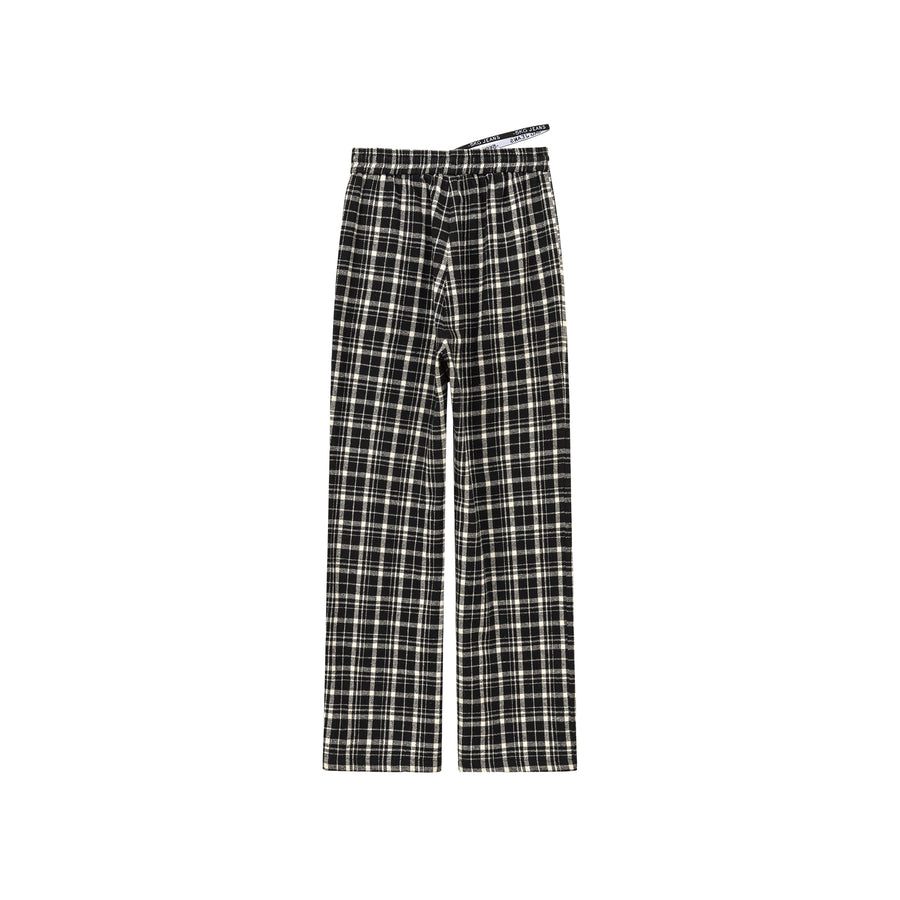 CHUU Check Drawstring Casual Pants