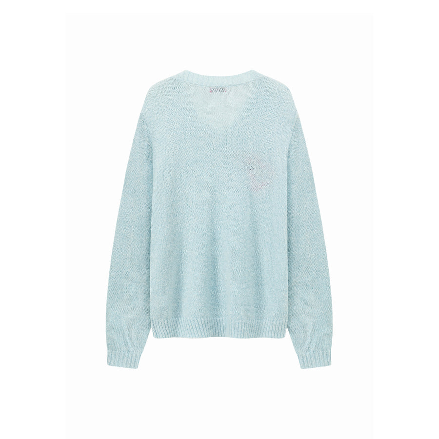 CHUU Heart V-Neck Knit Top