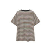 Colorblocked Striped Short Sleeve T-Shirt