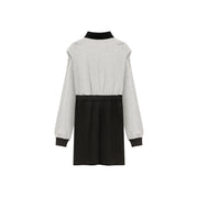 Contrast Color Polo Neck Dress