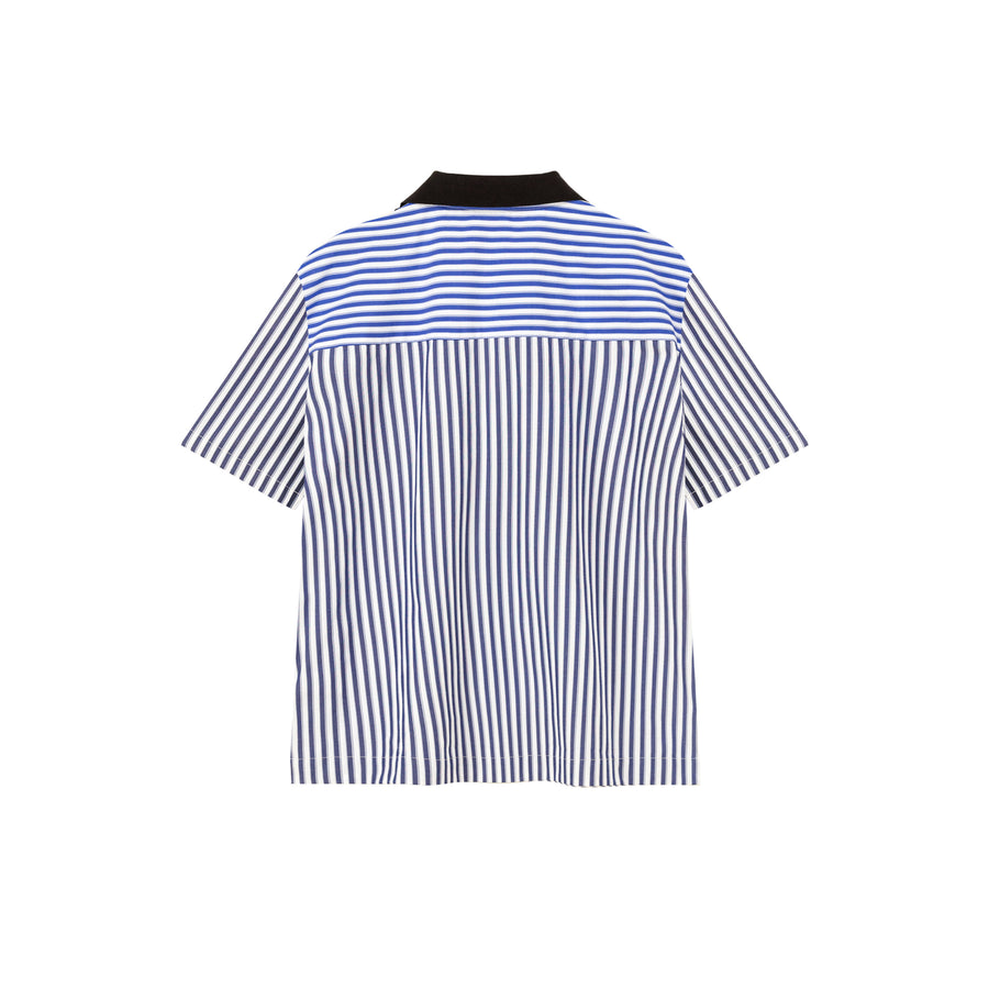 CHUU Daily Two Toned Ribbed Stripe Shirt