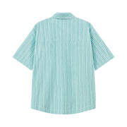 Vertical Striped Short-Sleeved Shirt