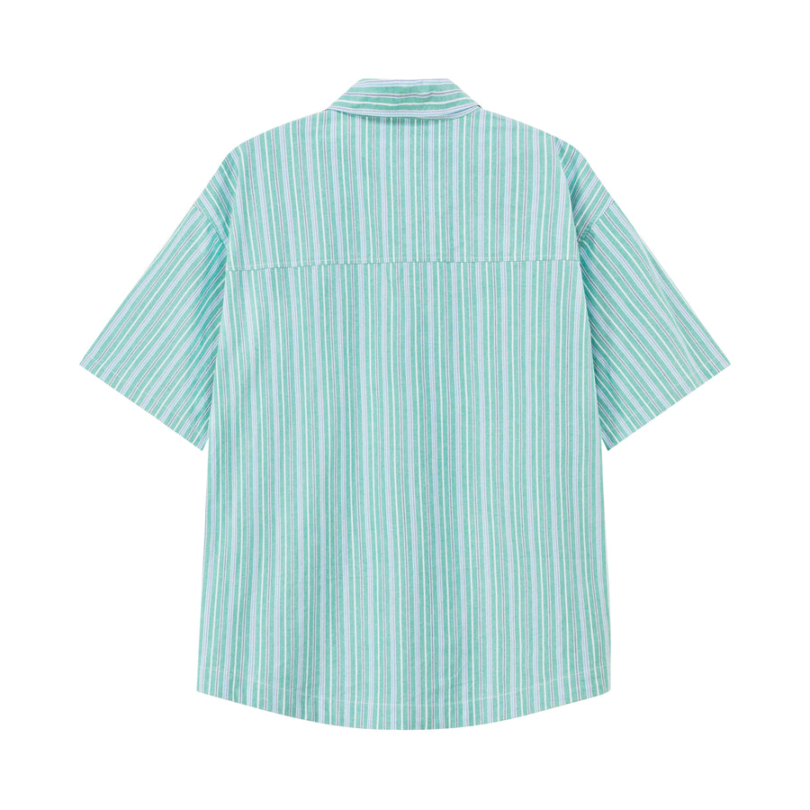 CHUU Vertical Striped Short-Sleeved Shirt