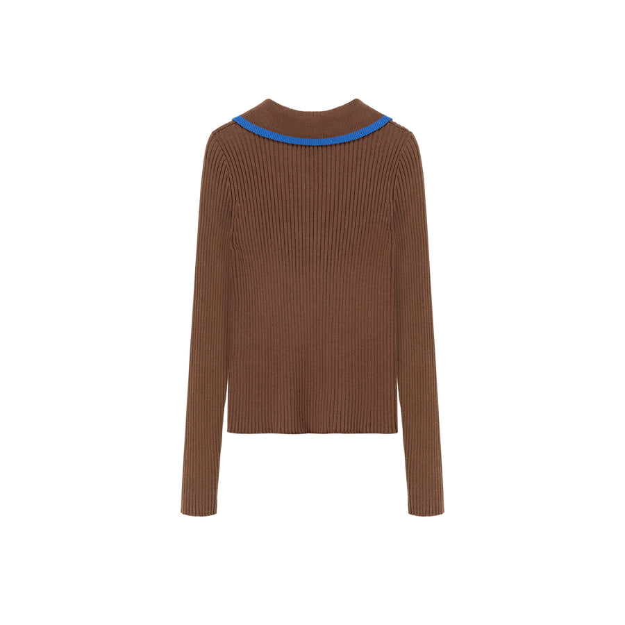 CHUU Half Zip-Up Basic Knit Top