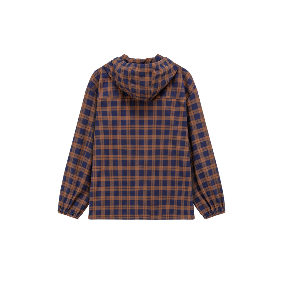 CHUU Check Hooded Zip-Up