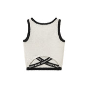 Fuzzy Line Color Scheme Sleeveless Top