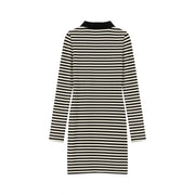 Half-Zip Striped Mini Dress