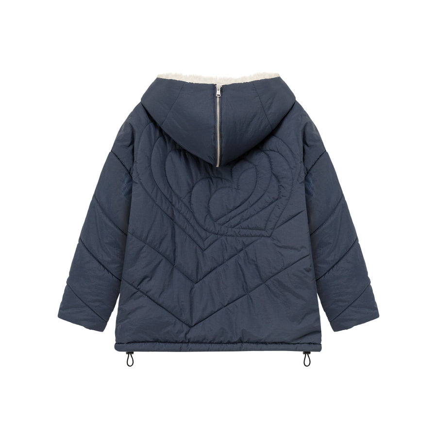 CHUU Fleece Collar Quilted Jacket