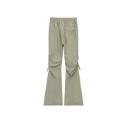 String Shirring Bootcut Cargo Style Pants