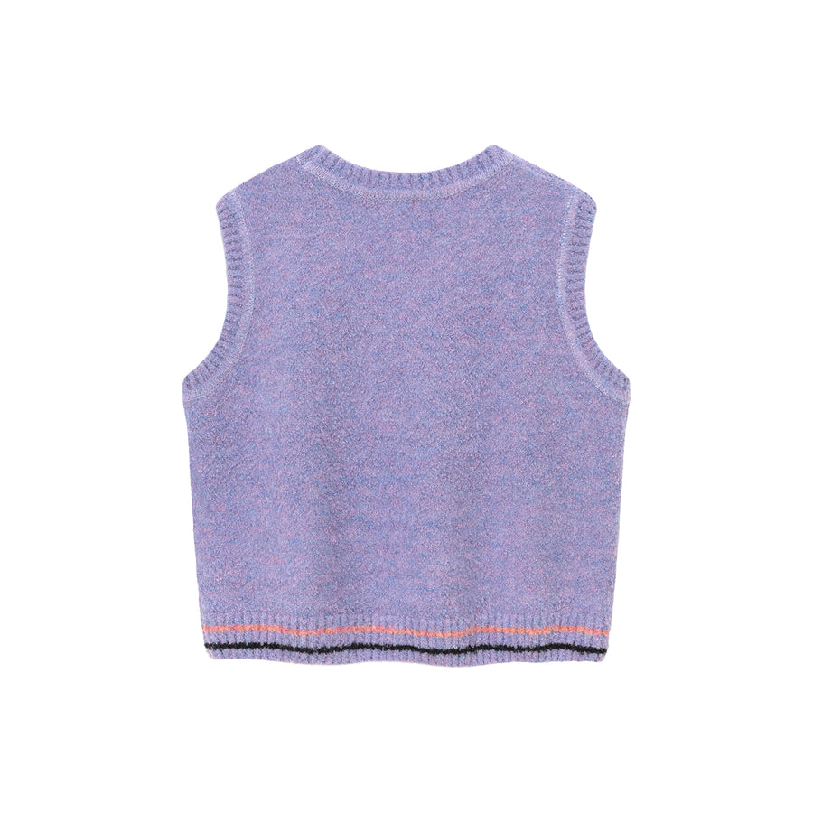 CHUU Color Embroidery Sleeveless Knit Sweater