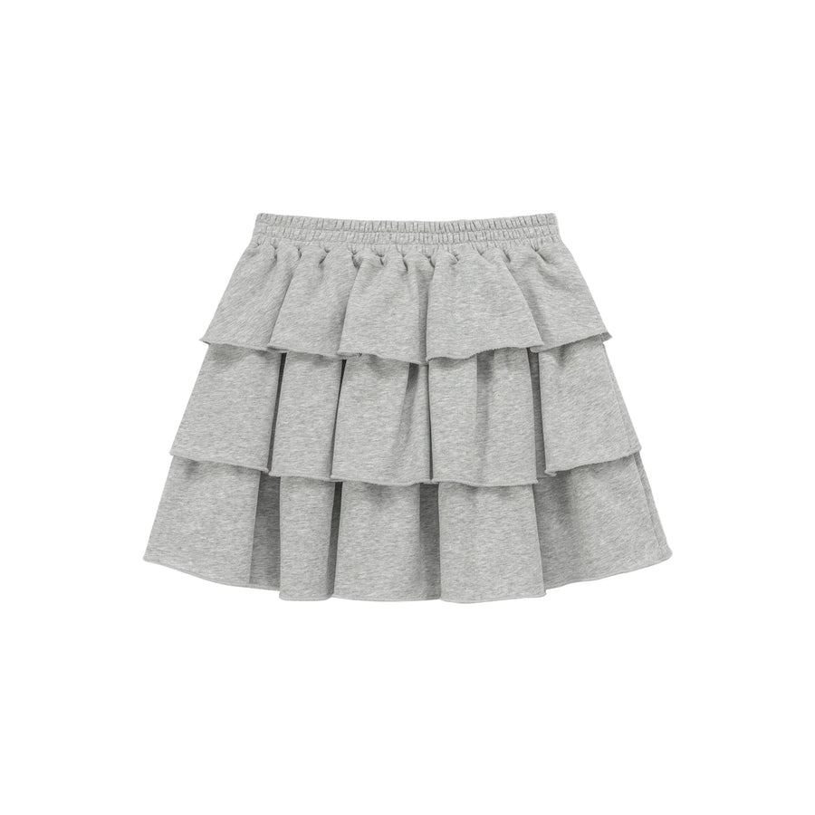 CHUU Elastic Waist Ruffle Mini Skirt