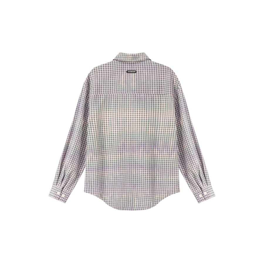 CHUU Gradient Vintage Check Long Sleeve Shirt