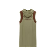Logo Hooded Sleeveless Long Dress