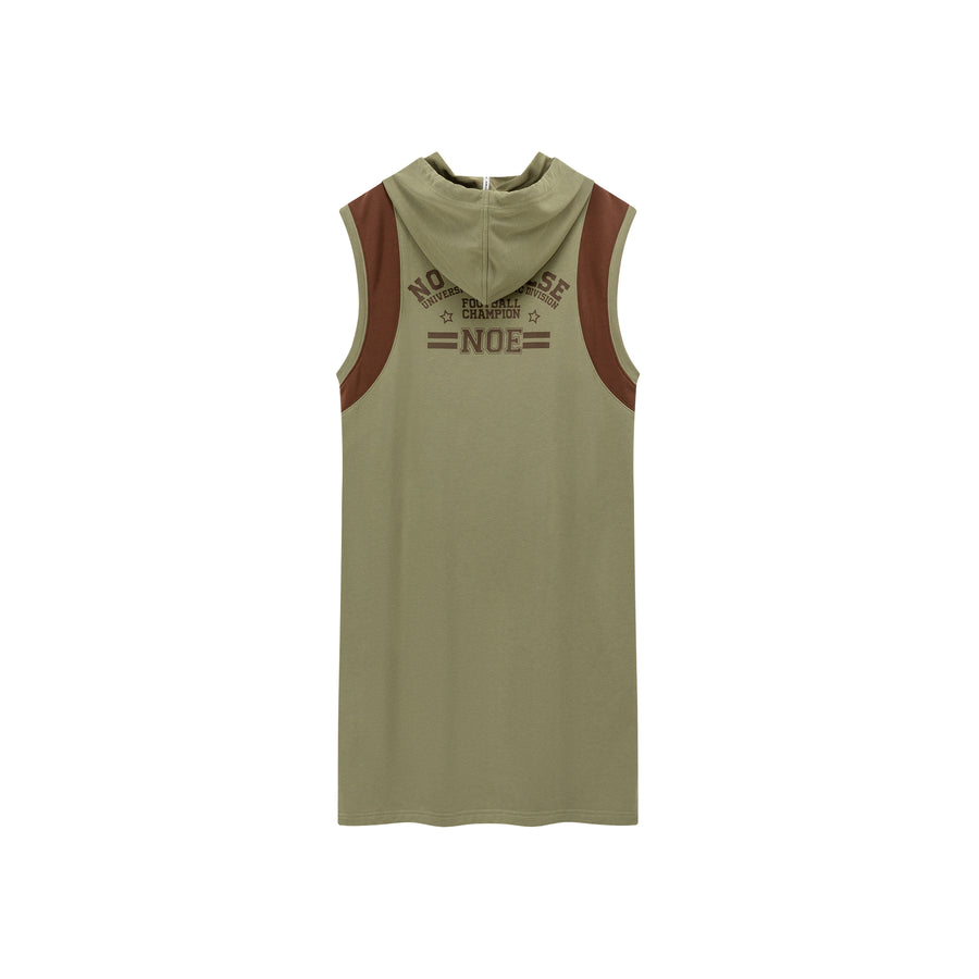 CHUU Logo Hooded Sleeveless Long Dress
