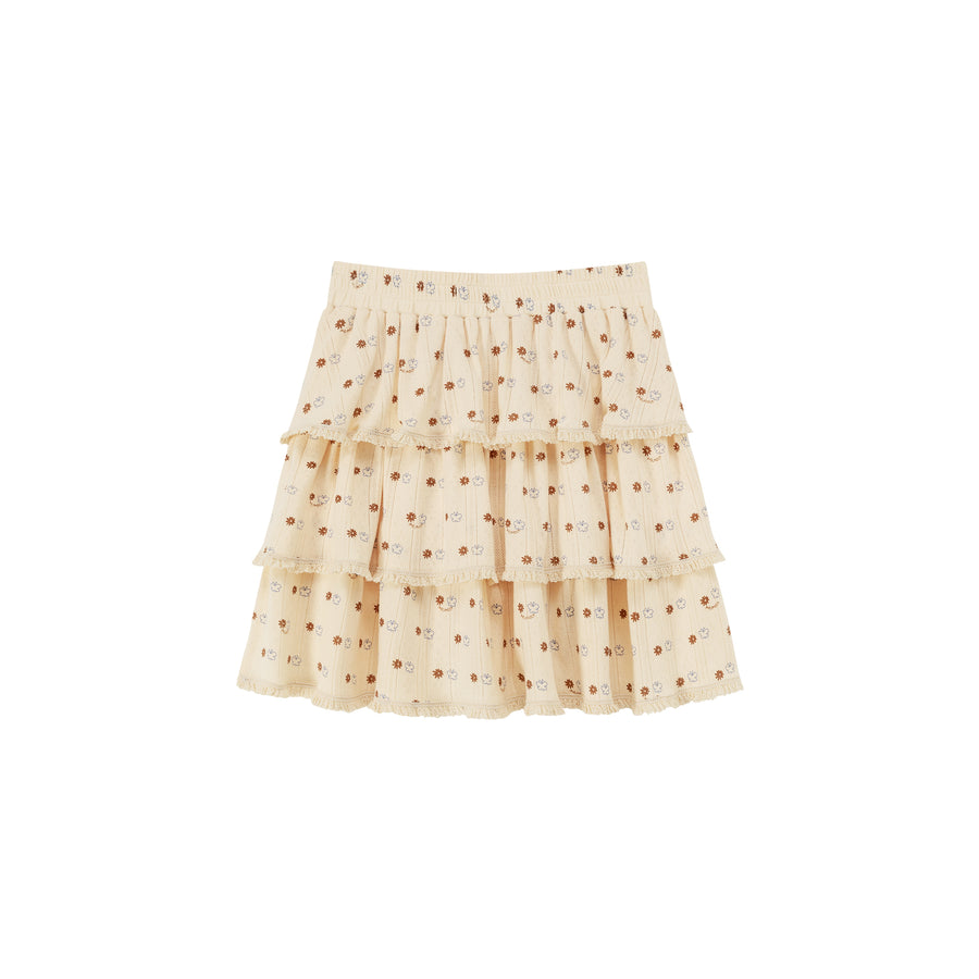 CHUU Layered Ruffled Printed Skirt