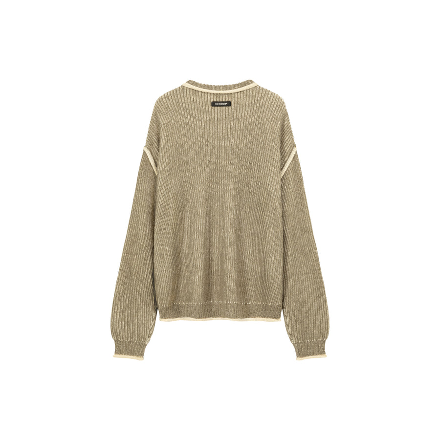 CHUU Line Color Combination Loose Knit Sweater